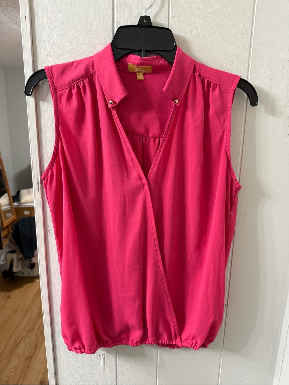 Takara Hot Pink Sleeveless Surplice Top